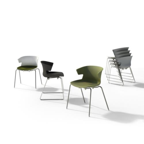 Quadrifoglio Chaise coque en plastique COVE avec piètement à patins, vert