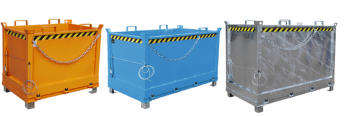 Benne à fond ouvrant gerbable en trois parties max. 2 m³