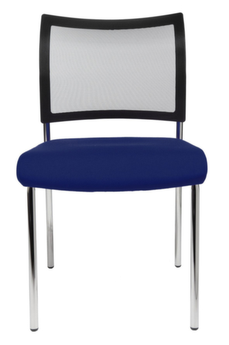 Topstar Siège visiteur Visit 10 avec dossier maille, assise tissu (100 % polypropylène), bleu foncé