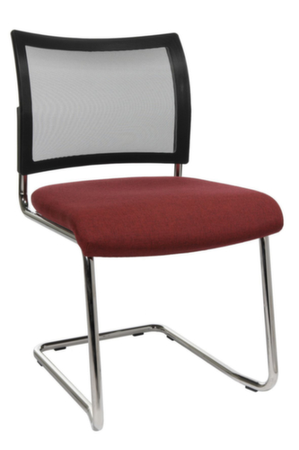 Topstar Fauteuil luge pour visiteurs Visit 20 avec dossier maille, assise tissu (100 % polypropylène), bordeaux