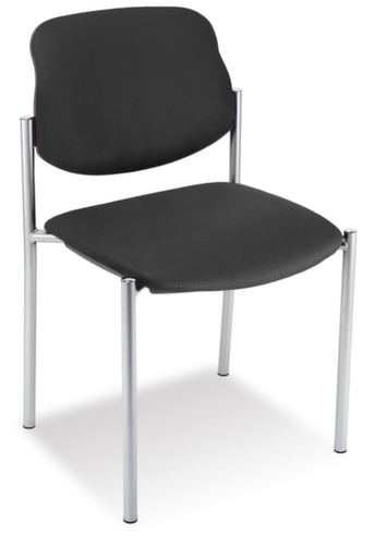 Nowy Styl Siège visiteur gerbable 6 fois Style avec capitonnages, assise tissu (100 % fibres synthétiques), noir