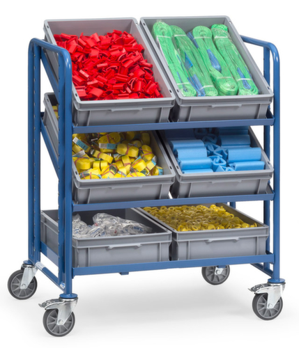 fetra Chariot conteneur norme Europe, force 250 kg, 3 plateaux