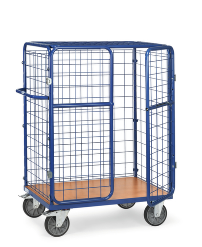 fetra Chariot de transport de colis avec parois grillagées, force 600 kg, longueur x largeur 1169 x 730 mm