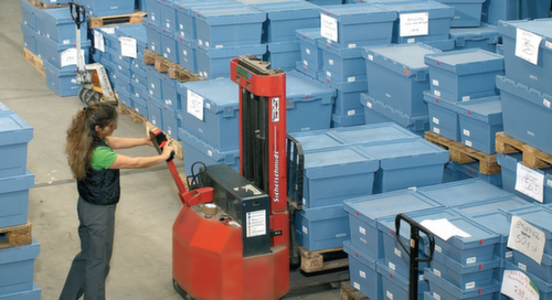 BITO Bac réutilisable plombable, capacité 76 l, Couvercle à charnière en 2 parties