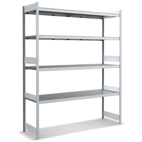 Rayonnage grande largeur avec tablettes en acier