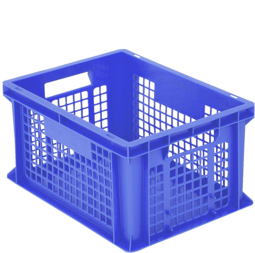 BITO Bac gerbable norme Europe parois ajourées, bleu, capacité 20 l