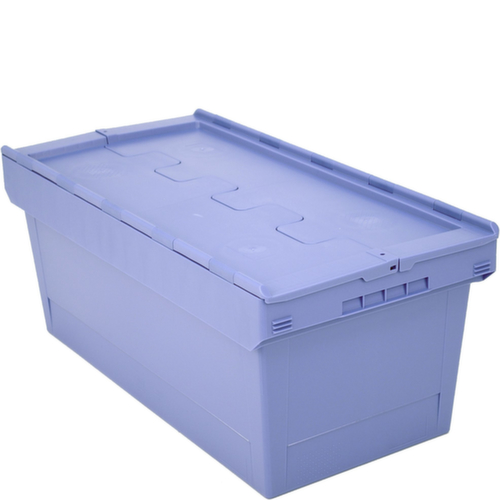 BITO Bac réutilisable plombable, capacité 76 l, Couvercle à charnière en 2 parties