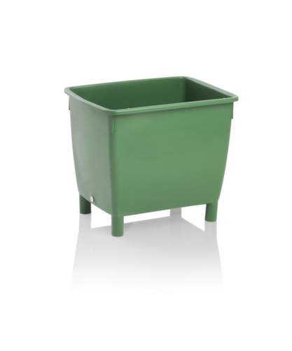 Récipient rectangulaire, pouvant être roulé, opaque, capacité 210 l, vert, 4 pieds