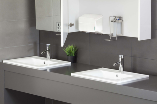 Sèche-mains, avec capteur infrarouge, acier inoxydable, blanc