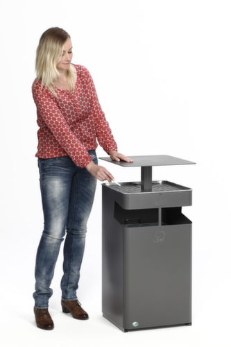 Cendrier poubelle avec toit, fer micacé