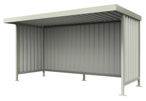 WSM Abri Leipzig avec 3 parois, rayonnage départ, largeur x profondeur 4300 x 2200 mm