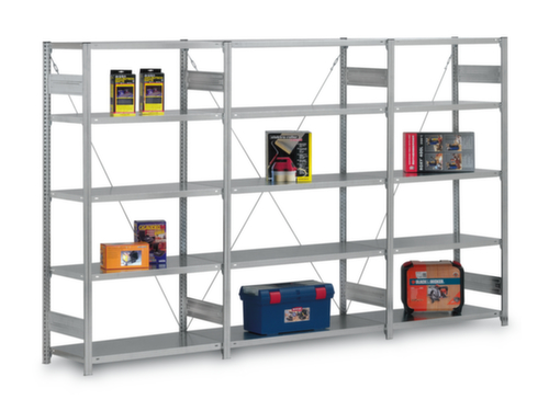 hofe Système de rayonnages sans vis dans une construction mi-lourde, hauteur x largeur x profondeur 2000 x 1060 x 635 mm, 5 tablettes