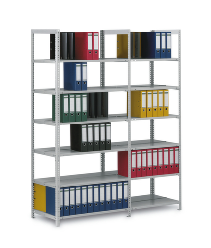 hofe Porte-fichiers à visser Champ de saisie à utiliser des deux côtés, 6 tablettes, RAL7035 gris clair