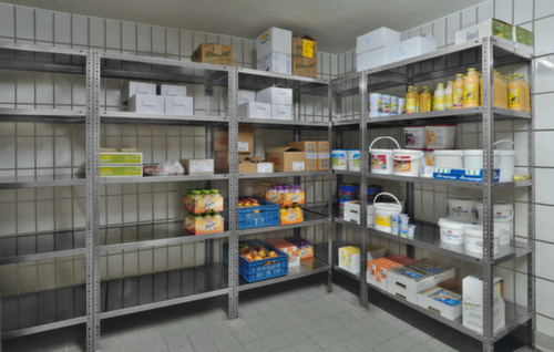 hofe Etagère en acier inoxydable, hauteur x largeur x profondeur 2000 x 1000 x 800 mm, 5 tablettes