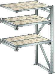 LISTA Rayonnage extensible pour charges lourdes avec 3 niveaux