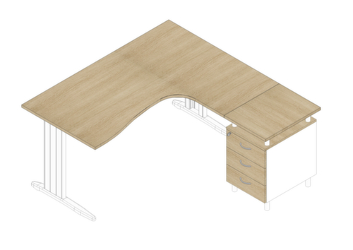 Quadrifoglio Ensemble de bureaux Practika avec 1 bureau, 1 caisson à poser