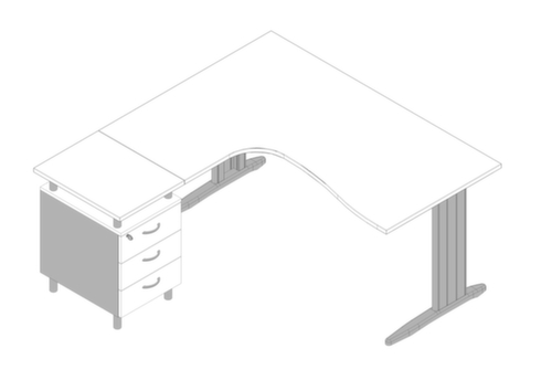 Quadrifoglio Ensemble de bureaux Practika avec 1 bureau, 1 caisson à poser