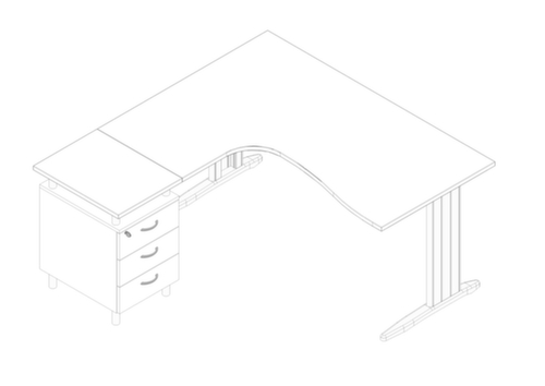 Quadrifoglio Ensemble de bureaux Practika avec 1 bureau, 1 caisson à poser