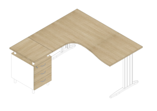 Quadrifoglio Ensemble de bureaux Practika avec 1 bureau, 1 caisson à poser