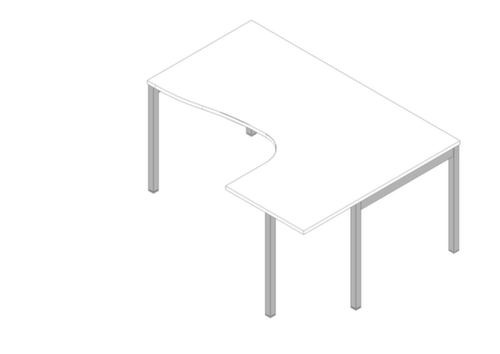 Quadrifoglio Bureau d'angle à hauteur réglable Practika