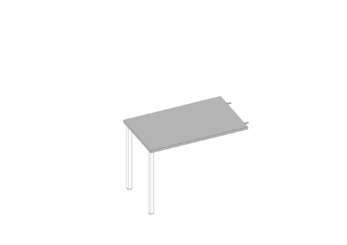 Quadrifoglio Table de rallonge à hauteur réglable Practika pour bureau avec piètement 4 pieds, largeur x profondeur 1000 x 600 mm, plaque gris