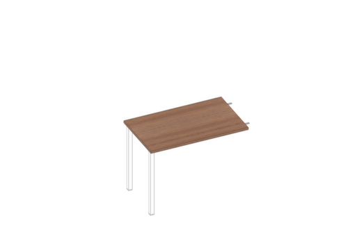 Quadrifoglio Table de rallonge à hauteur réglable Practika pour bureau avec piètement 4 pieds, largeur x profondeur 1000 x 600 mm, plaque noyer Canaletto