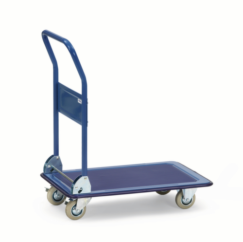 fetra Chariot avec barre de poussée pliable avec revêtement antidérapant, force 150 kg, caoutchouc plein bandage