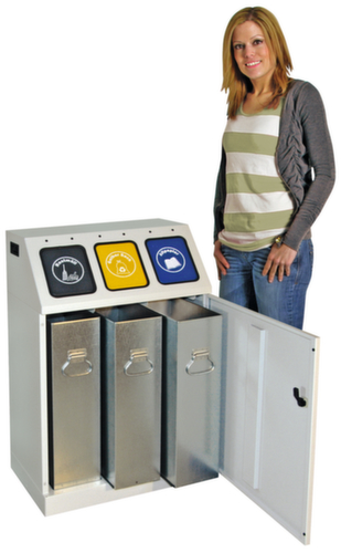stumpf Station de collecte de matières recyclables Triplex, 3 x 30 l