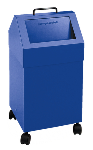 stumpf Conteneur de matériaux recyclables ignifugés, 45 l, RAL5010 bleu gentiane, couvercle RAL5010 bleu gentiane