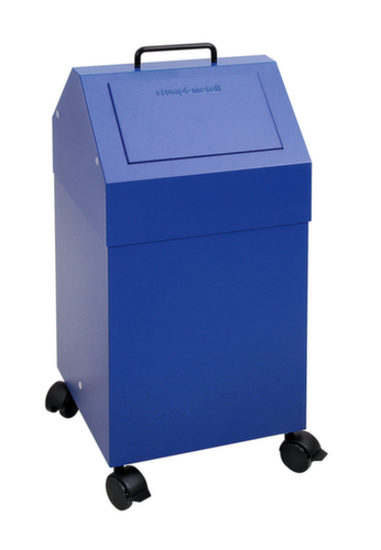 stumpf Conteneur de matériaux recyclables ignifugés, 45 l, RAL5010 bleu gentiane, couvercle RAL5010 bleu gentiane
