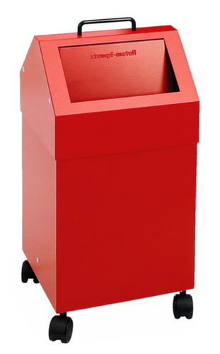 stumpf Conteneur de matériaux recyclables ignifugés, 45 l, RAL3000 rouge vif, couvercle RAL3000 rouge vif