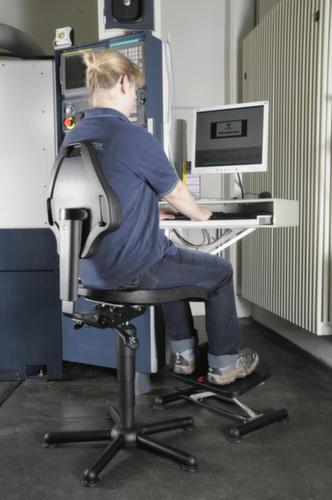 meychair Siège d'atelier Workster Komplex avec mécanisme synchrone, assise mousse PU noir, avec patins en plastique