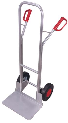 VARIOfit Diable pour caisses en aluminium avec pelle particulièrement large, force 200 kg, caoutchouc plein bandage