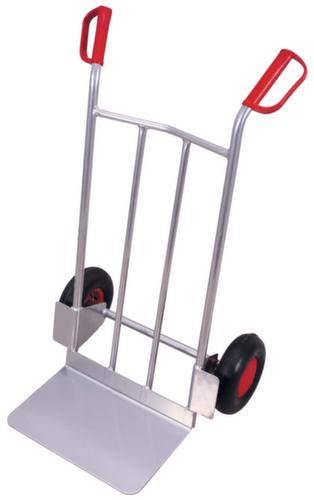 VARIOfit Diable de manutention en aluminium avec pelle particulièrement large, force 200 kg, air bandage