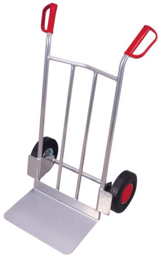 VARIOfit Diable de manutention en aluminium avec pelle particulièrement large, force 200 kg, caoutchouc plein bandage