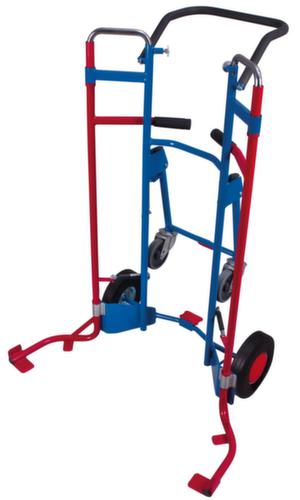 VARIOfit Diable à pneus avec glissière télescopique, RAL5010 bleu gentiane, bandage caoutchouc plein