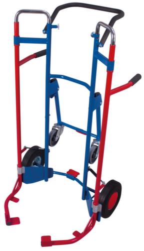 VARIOfit Diable à pneus avec glissière télescopique, RAL5010 bleu gentiane, bandage caoutchouc plein