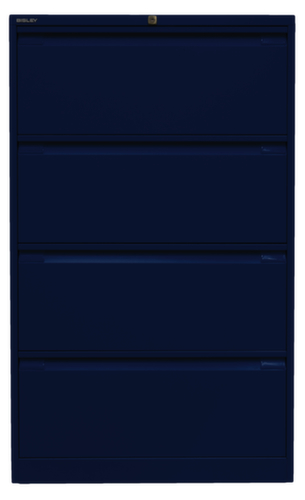 Bisley Armoire pour dossiers suspendus, 4 extensions, bleu Oxford/bleu Oxford
