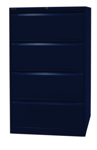 Bisley Armoire pour dossiers suspendus, 4 extensions, bleu Oxford/bleu Oxford