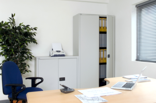 Bisley Armoire de classement, 4 hauteurs des classeurs, gris clair/gris clair