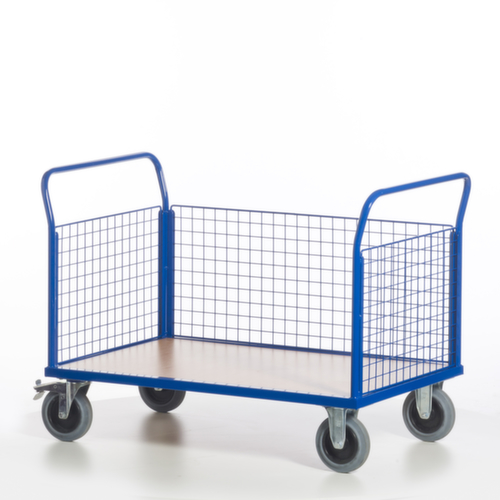 Rollcart Wagon à trois parois en grille, force 500 kg, plateau longueur x largeur 1200 x 780 mm