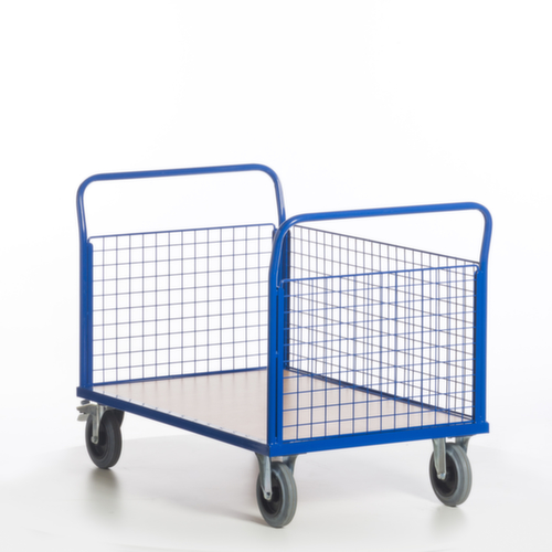 Rollcart Wagon à trois parois en grille, force 500 kg, plateau longueur x largeur 1200 x 780 mm