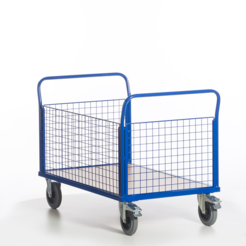Rollcart Wagon à trois parois en grille, force 500 kg, plateau longueur x largeur 1200 x 780 mm