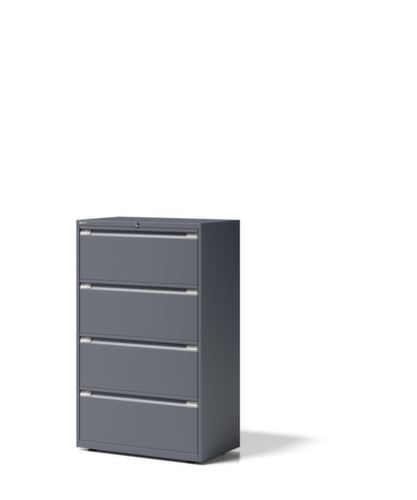 Bisley Armoire pour dossiers suspendus Essentials, 4 extensions, anthracite/anthracite