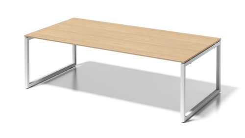 Bisley Bureau de direction et table de conférence Cito avec piètement à patins, largeur x profondeur 2400 x 1200 mm, panneau érable