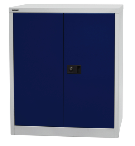 Bisley Armoire de classement Universal, 2 hauteurs des classeurs, gris clair/bleu Oxford
