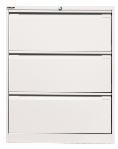 Bisley Armoire pour dossiers suspendus, 3 extensions, blanc signalisation/blanc signalisation