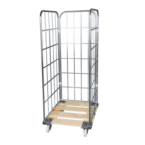 Bac sur roulettes avec plateforme en bois, force 500 kg, longueur x largeur 810 x 724 mm