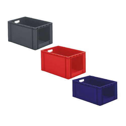 Bac gerbable norme Europe avec face avant ouverte + parois et fond plein