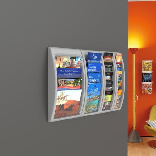 Paperflow Présentoir mural Quick Fit, 5 tablettes, structure gris